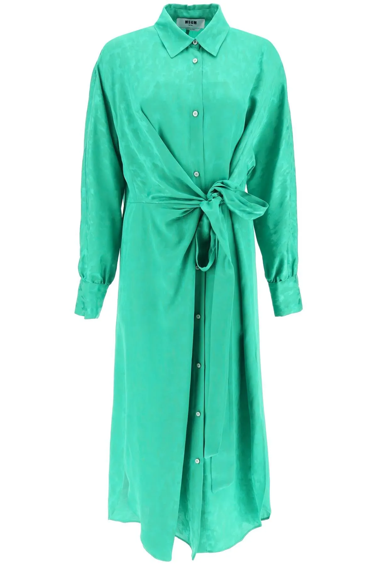 Msgm jacquard satin shirt dress