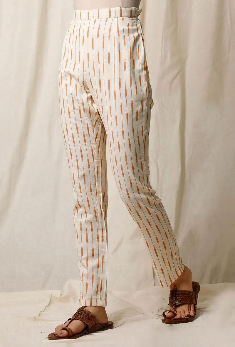 Narangi Kori Ikat Cotton Slub Pants