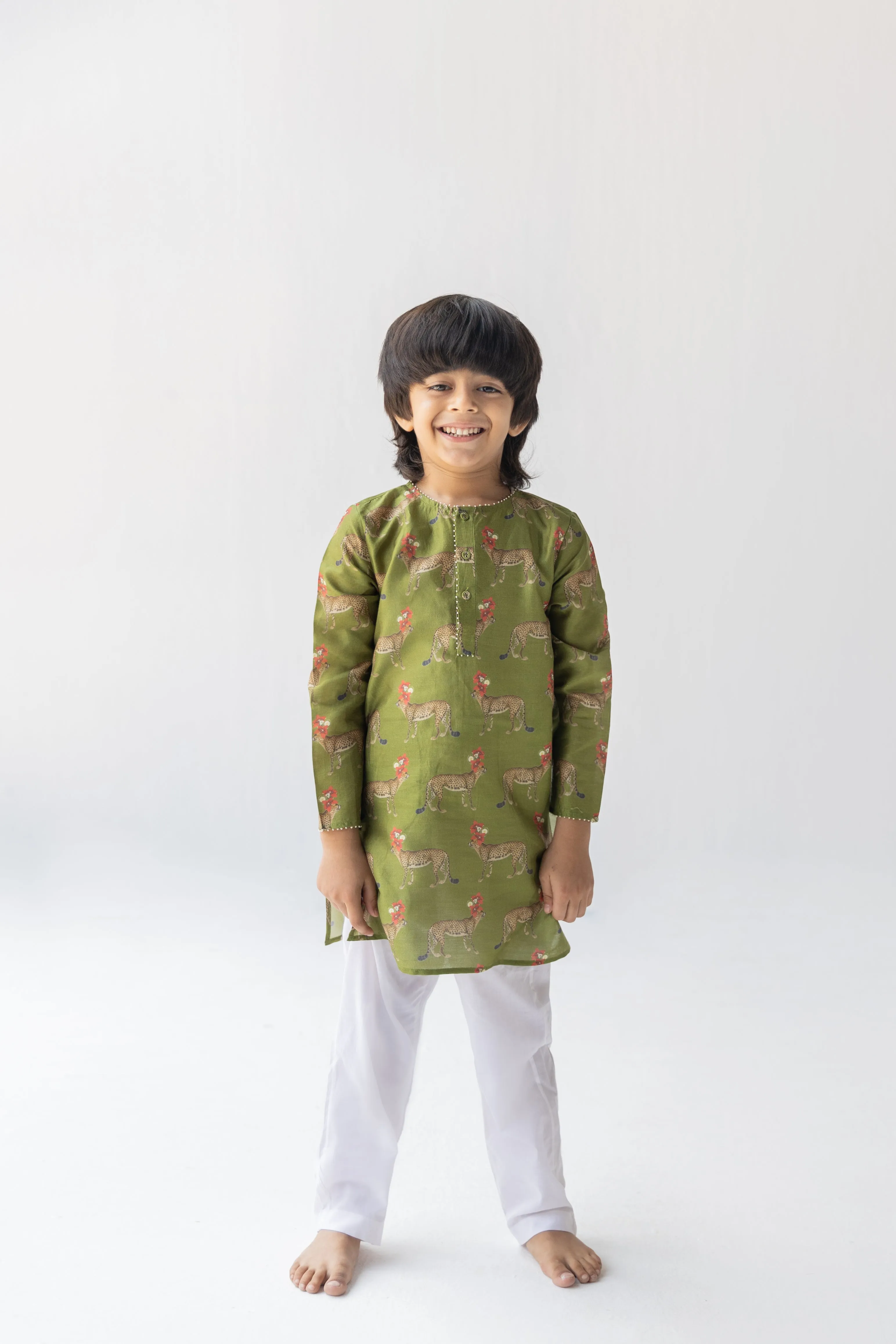 Olive Tendua Raj Kumar Kurta And Pyajama Set