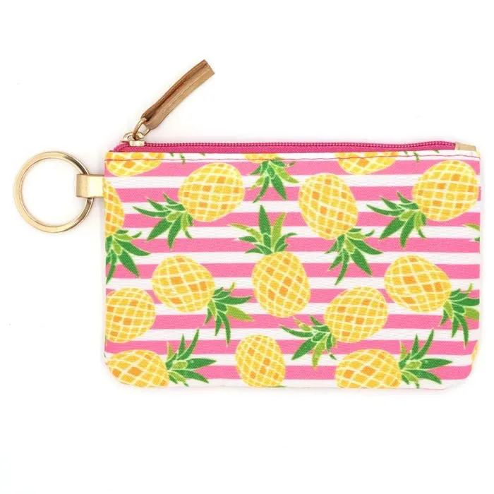 Pink Pineapple ID Wallet Lanyard