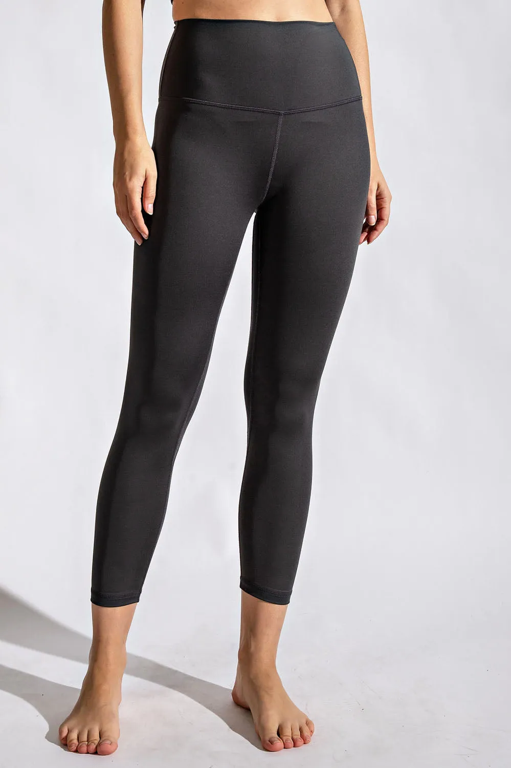 Rae Mode Capri Compression Yoga Pant (Black and Graphite Gray)