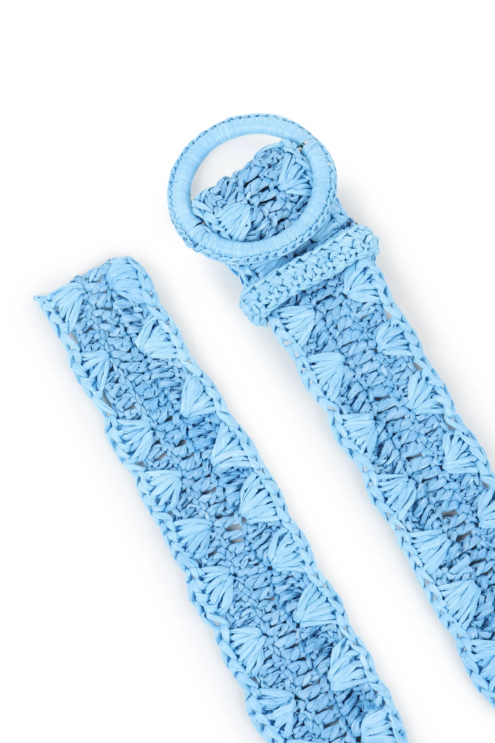 RAFFIA Belt Sky Blue two tone