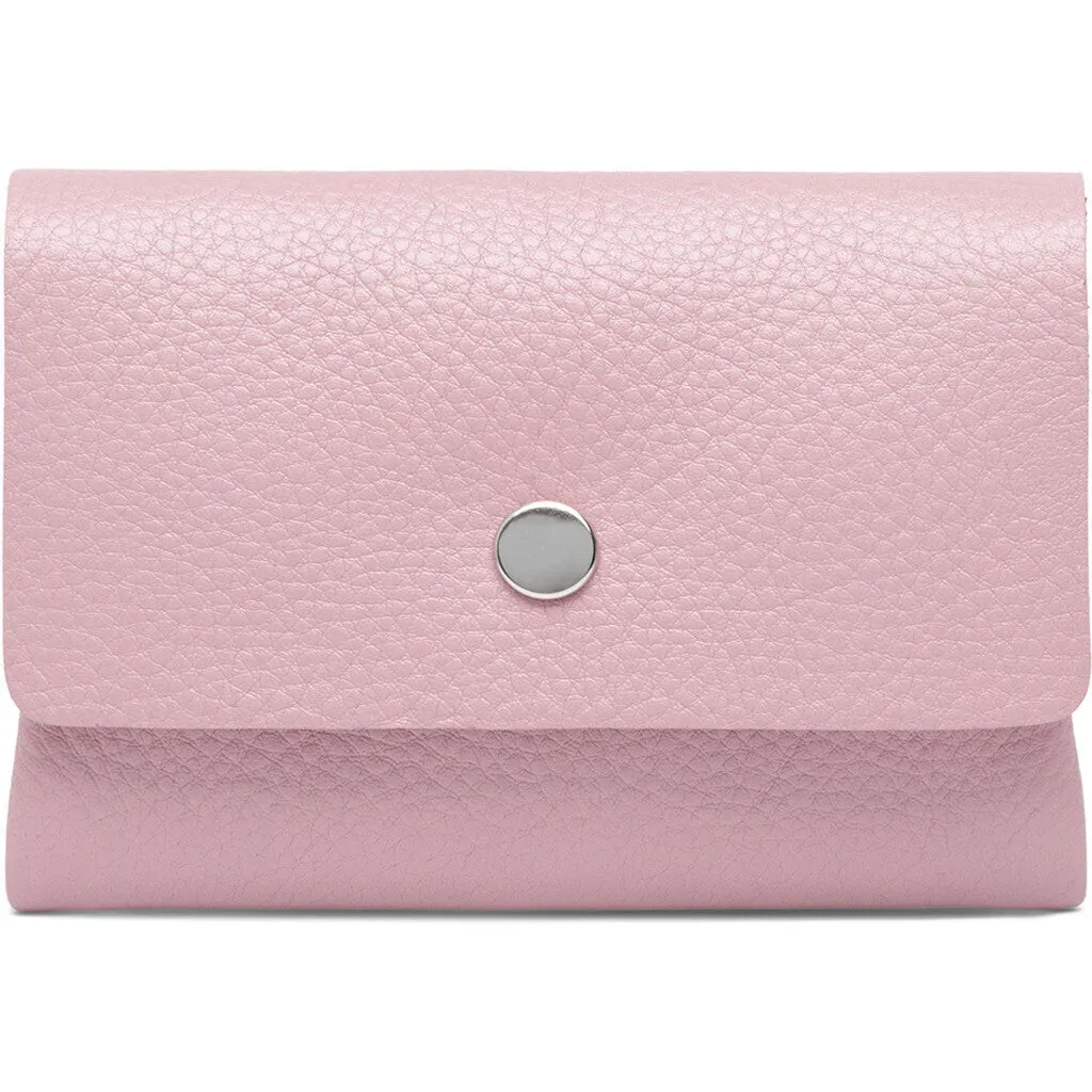 Small wallet/credit card holder in soft leather / 16040 - Dusty Rose