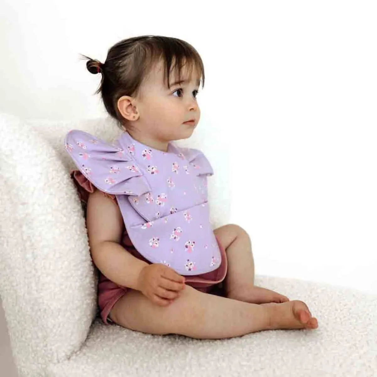 Snuggle Hunny Waterproof Snuggle Bib - Lilac Bloom Frill