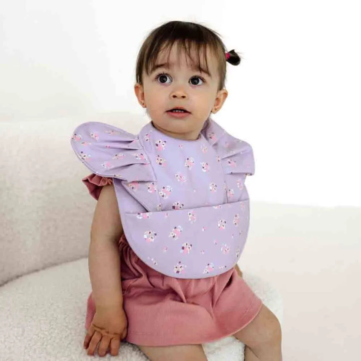 Snuggle Hunny Waterproof Snuggle Bib - Lilac Bloom Frill