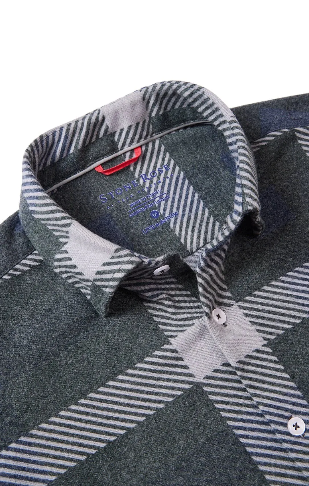 STONE ROSE - CHARCOAL JUMBO PLAID JERSEY SHIRT