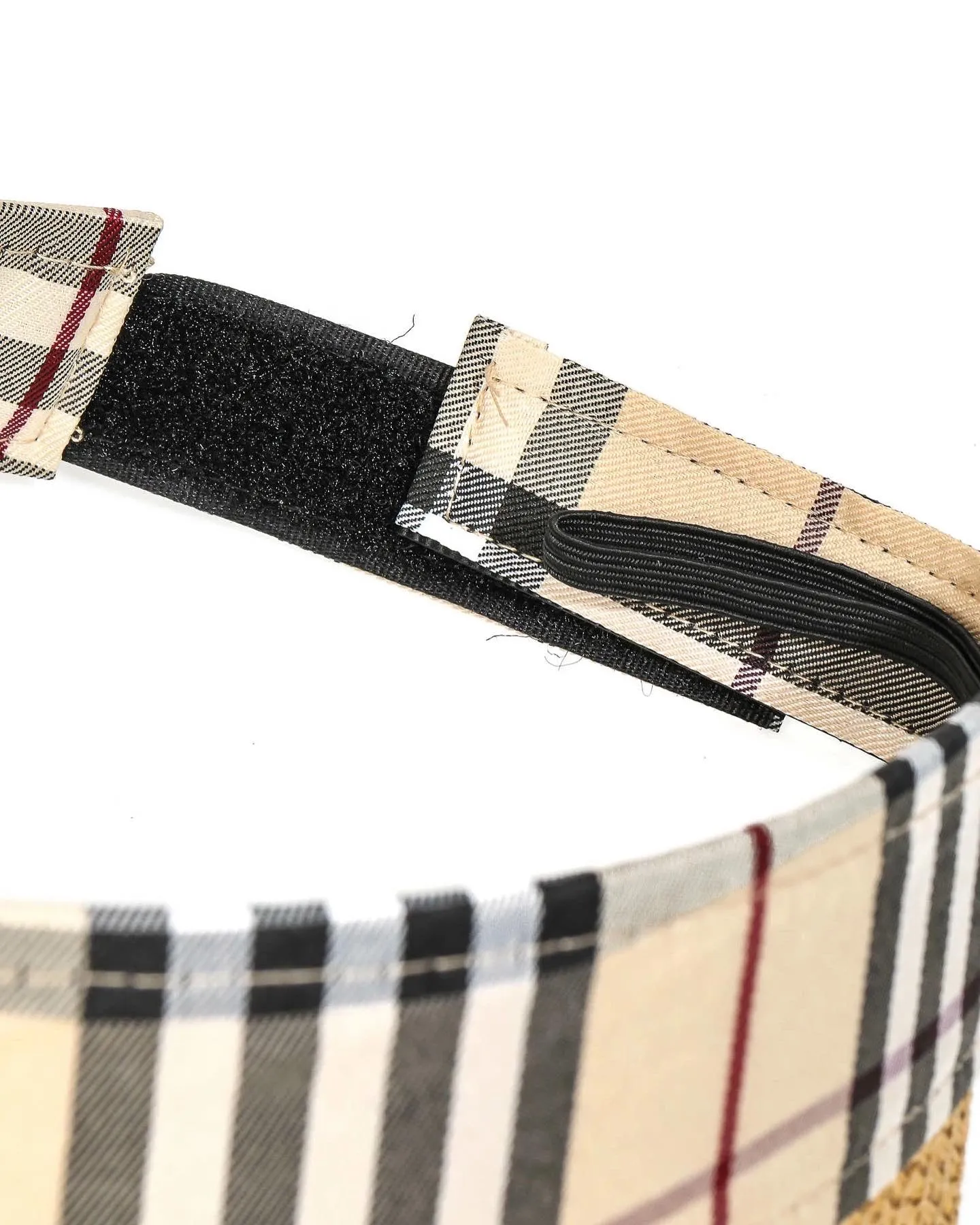 Straw Plaid Print Fashion Visor