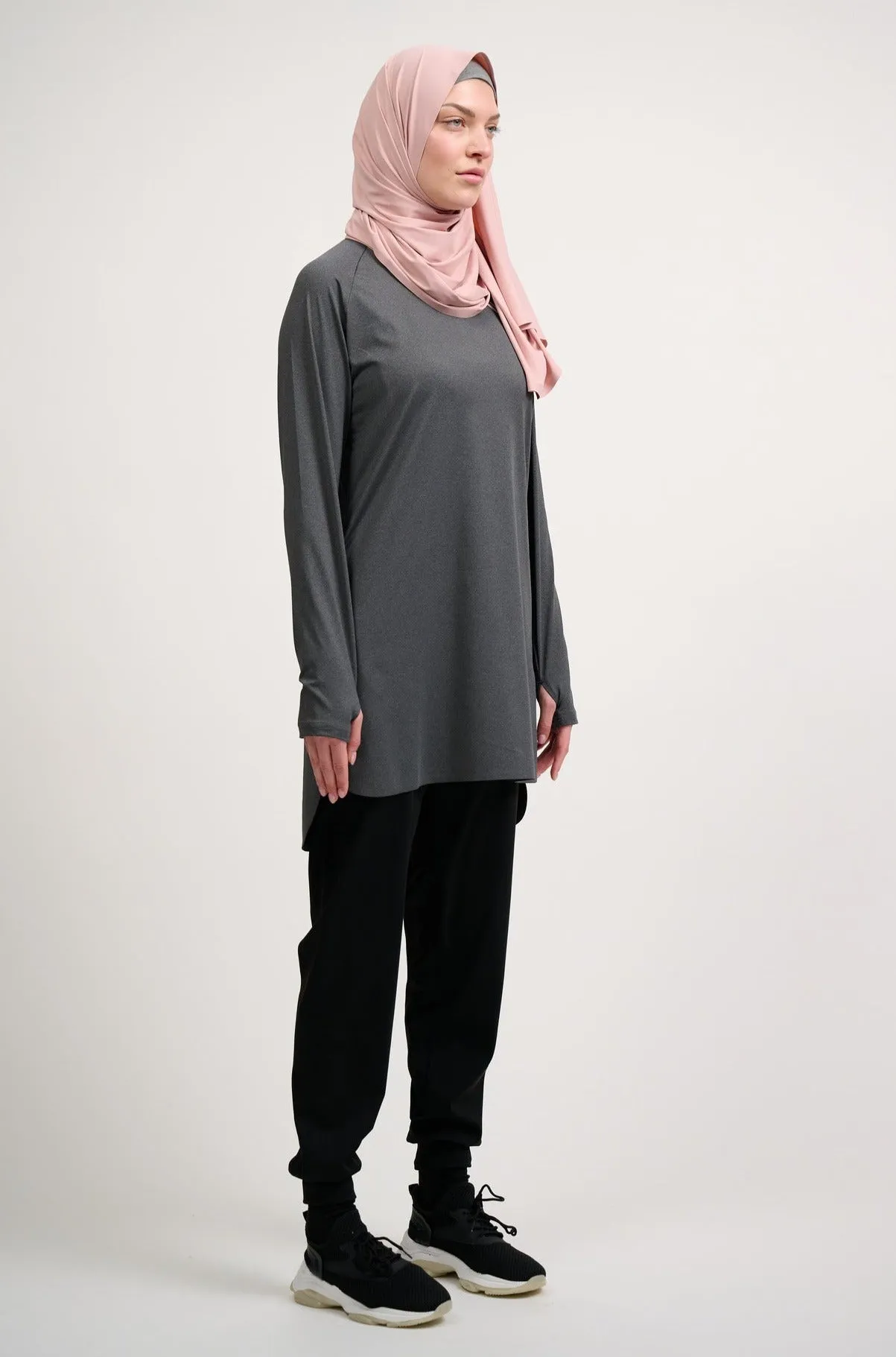 The Staple Modest Sports Dress- Heather Coal