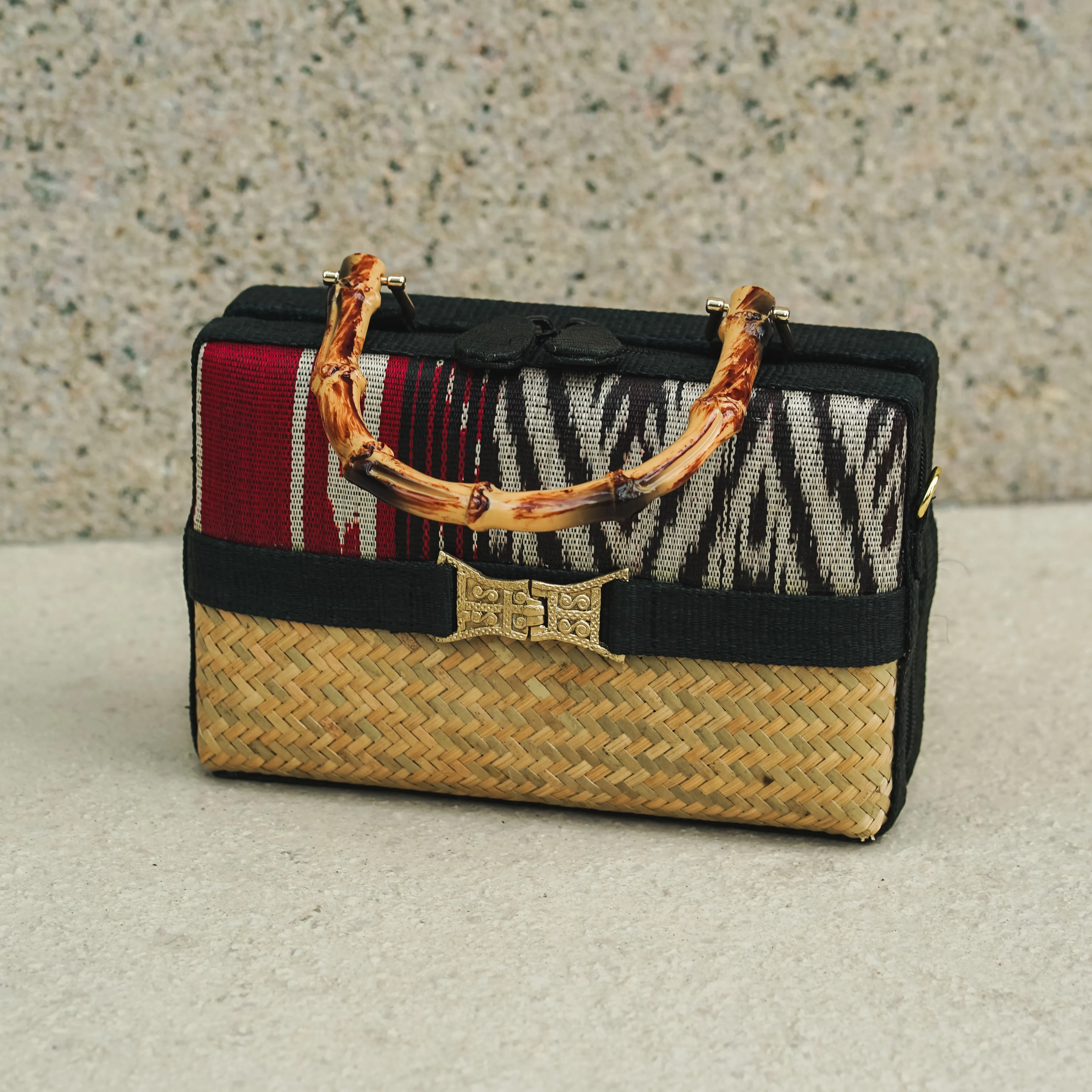 T'nalak Sling Bag w/ Basket Weave & Bamboo