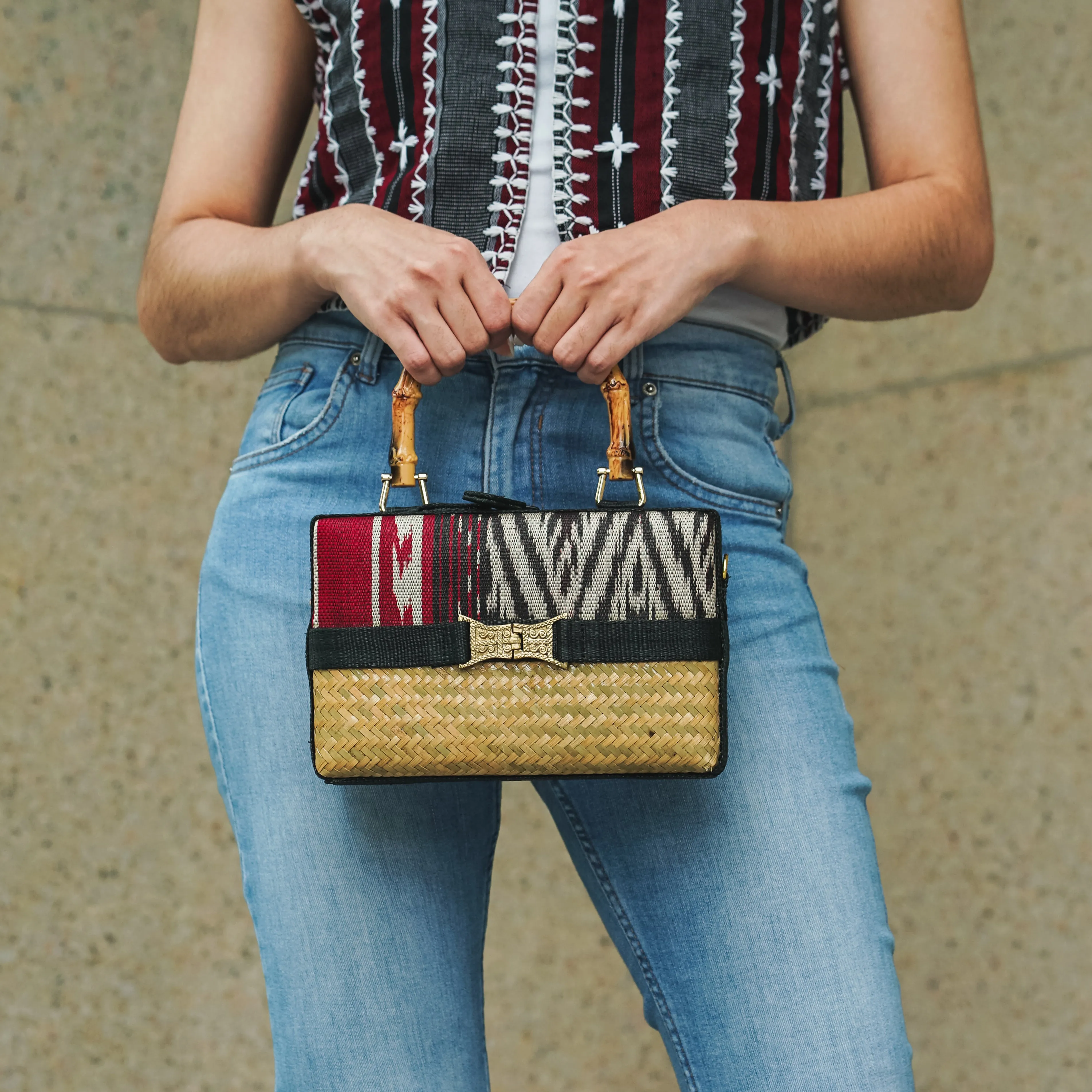 T'nalak Sling Bag w/ Basket Weave & Bamboo