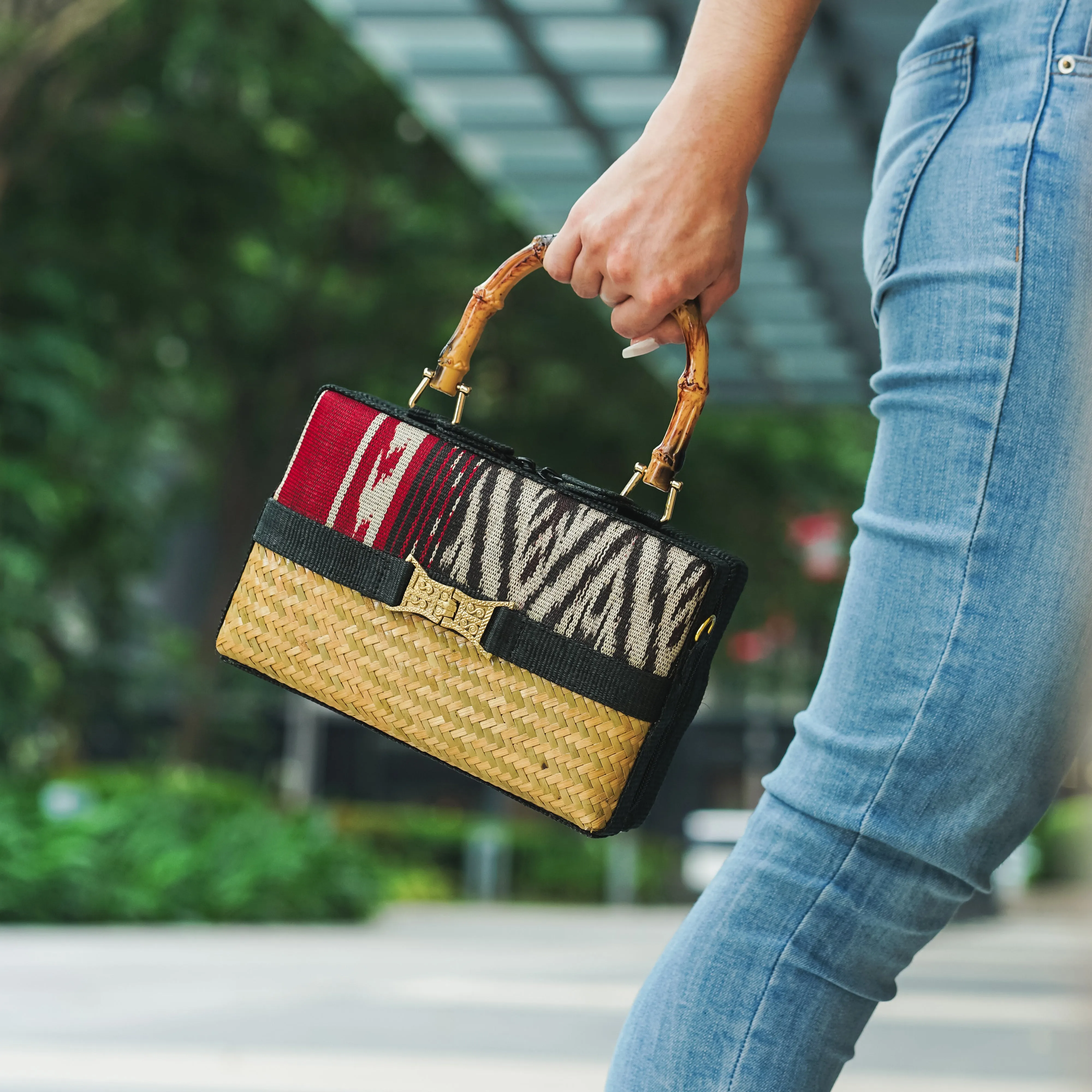 T'nalak Sling Bag w/ Basket Weave & Bamboo