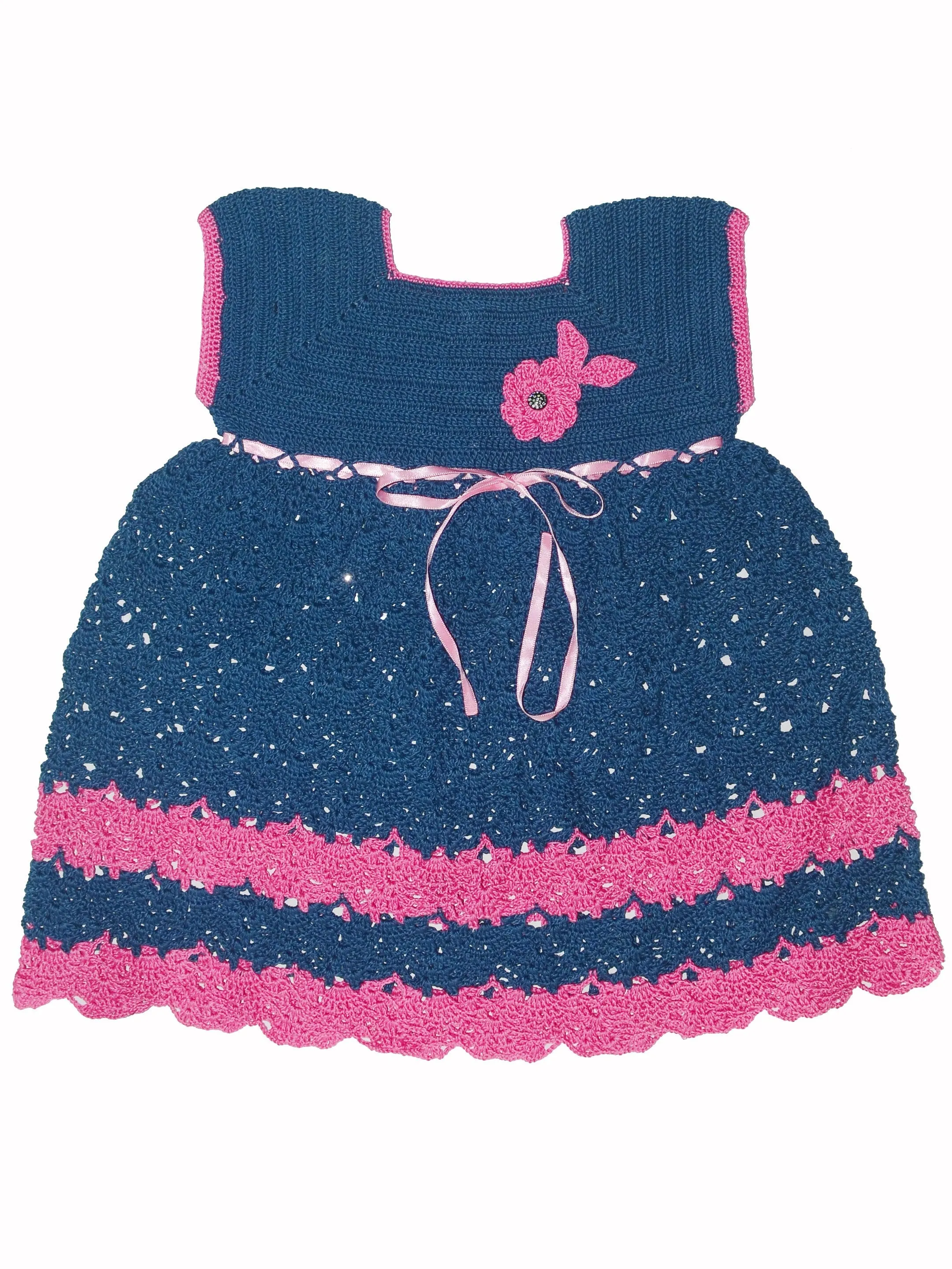 Unique and Beautiful Thread Summer Design Anchor Handmade Frock (4-6Year)