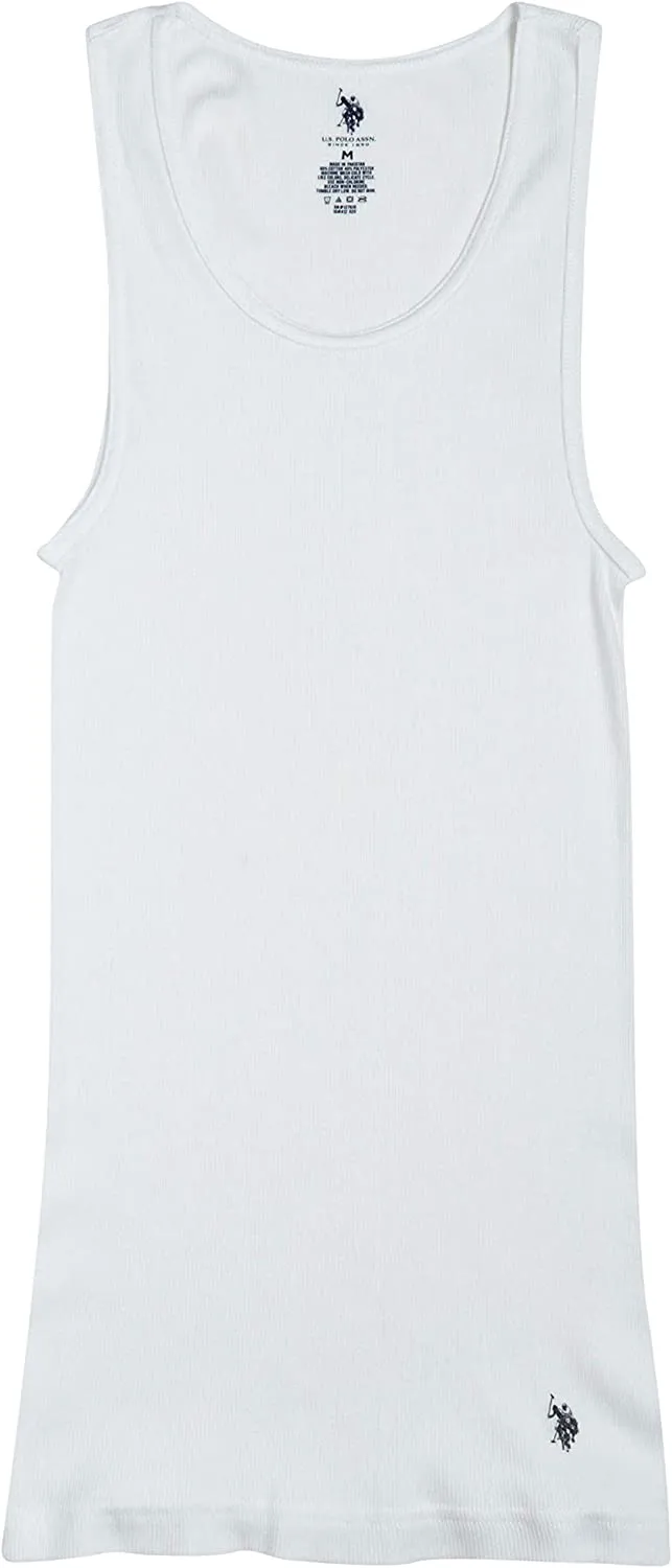 U.S. Polo Assn. Men's 4-Pack Cotton Ribbed Tank Tops