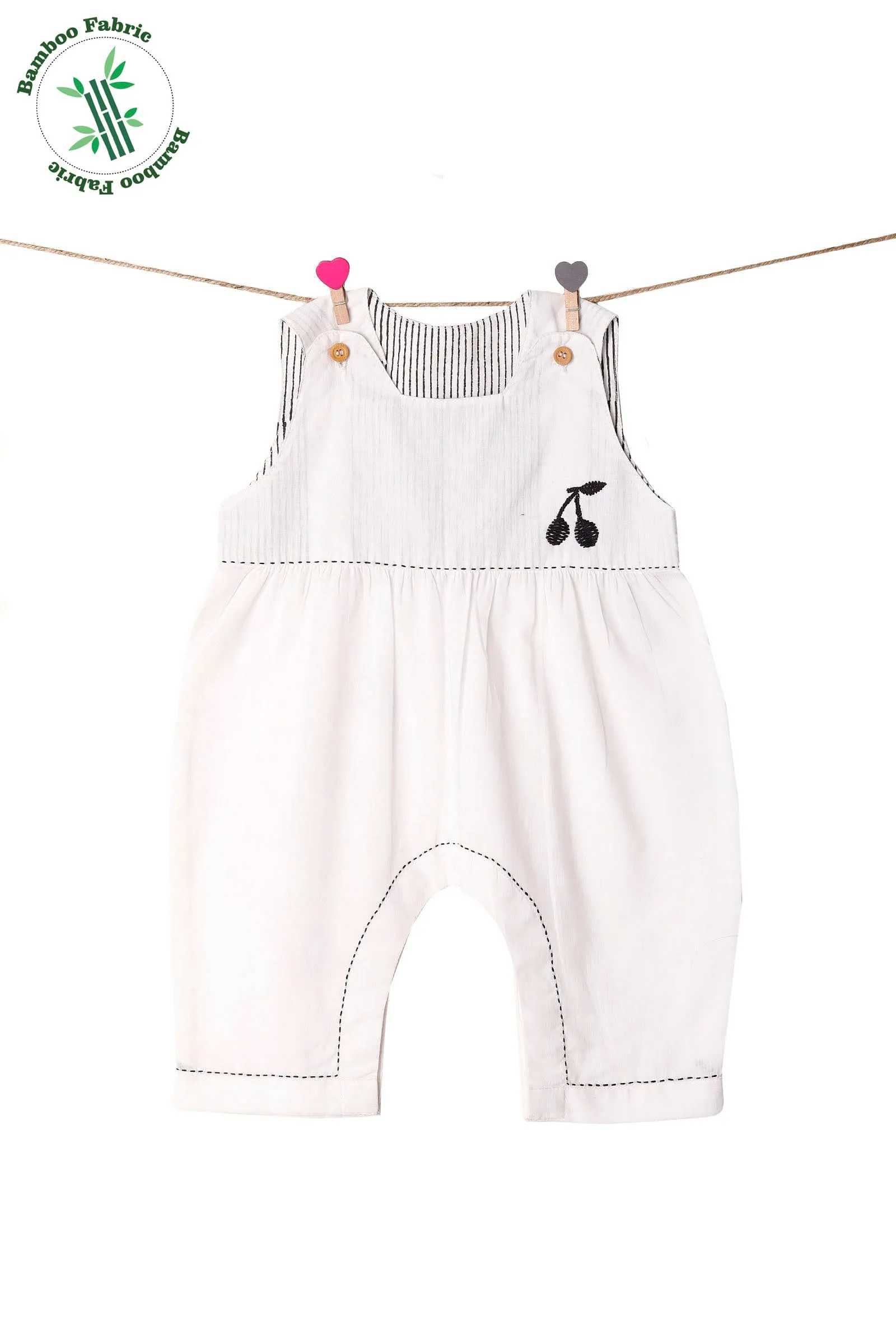 White Bamboo Baby Romper