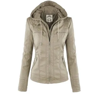 Winter Leather Jacket Women Casual Basic Coats 2023 Ladies Basic Jackets Waterproof Windproof Coats for women