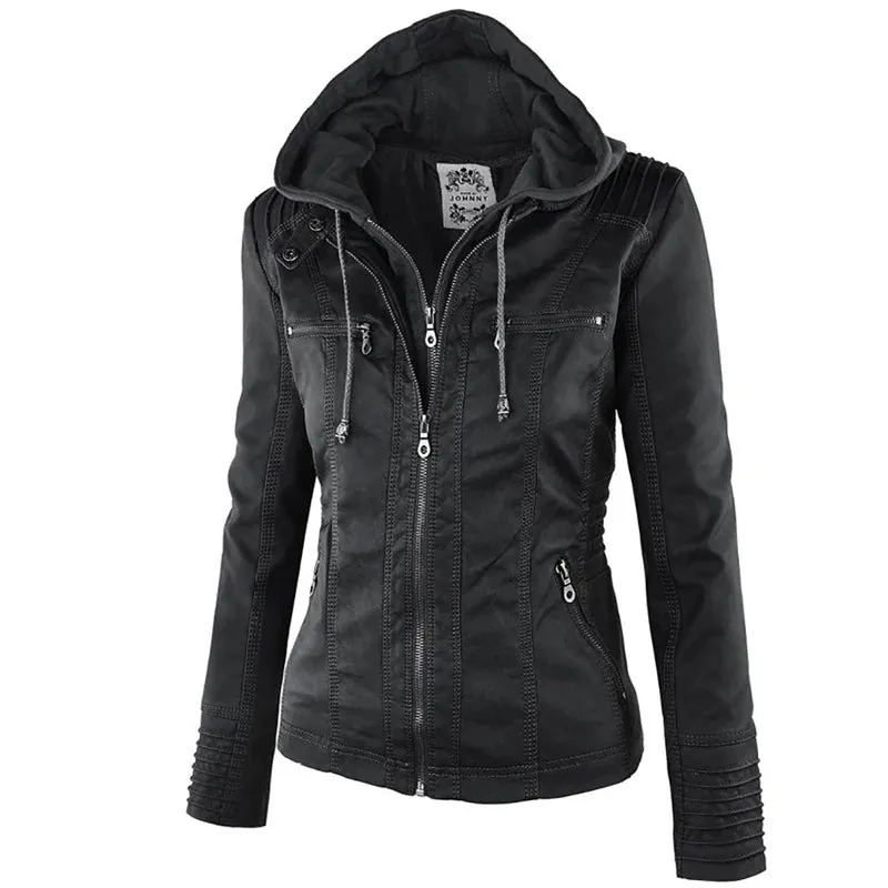 Winter Leather Jacket Women Casual Basic Coats 2023 Ladies Basic Jackets Waterproof Windproof Coats for women