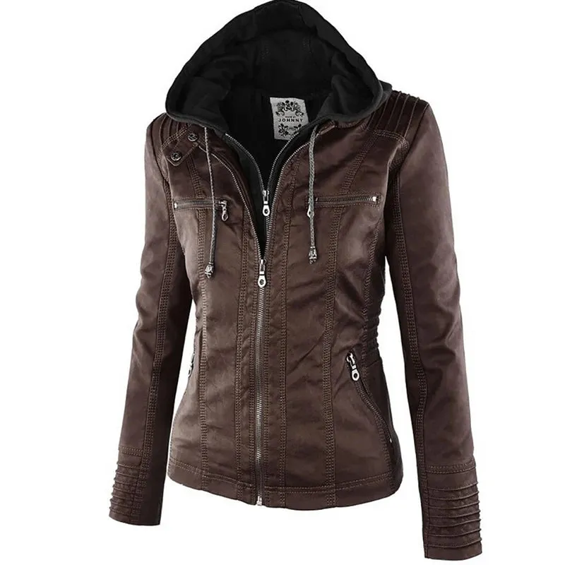 Winter Leather Jacket Women Casual Basic Coats 2023 Ladies Basic Jackets Waterproof Windproof Coats for women