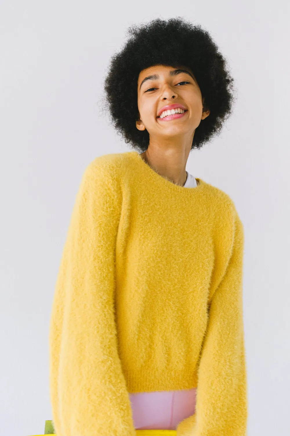 Yellow Soft Long Sleeve Knit Pullover