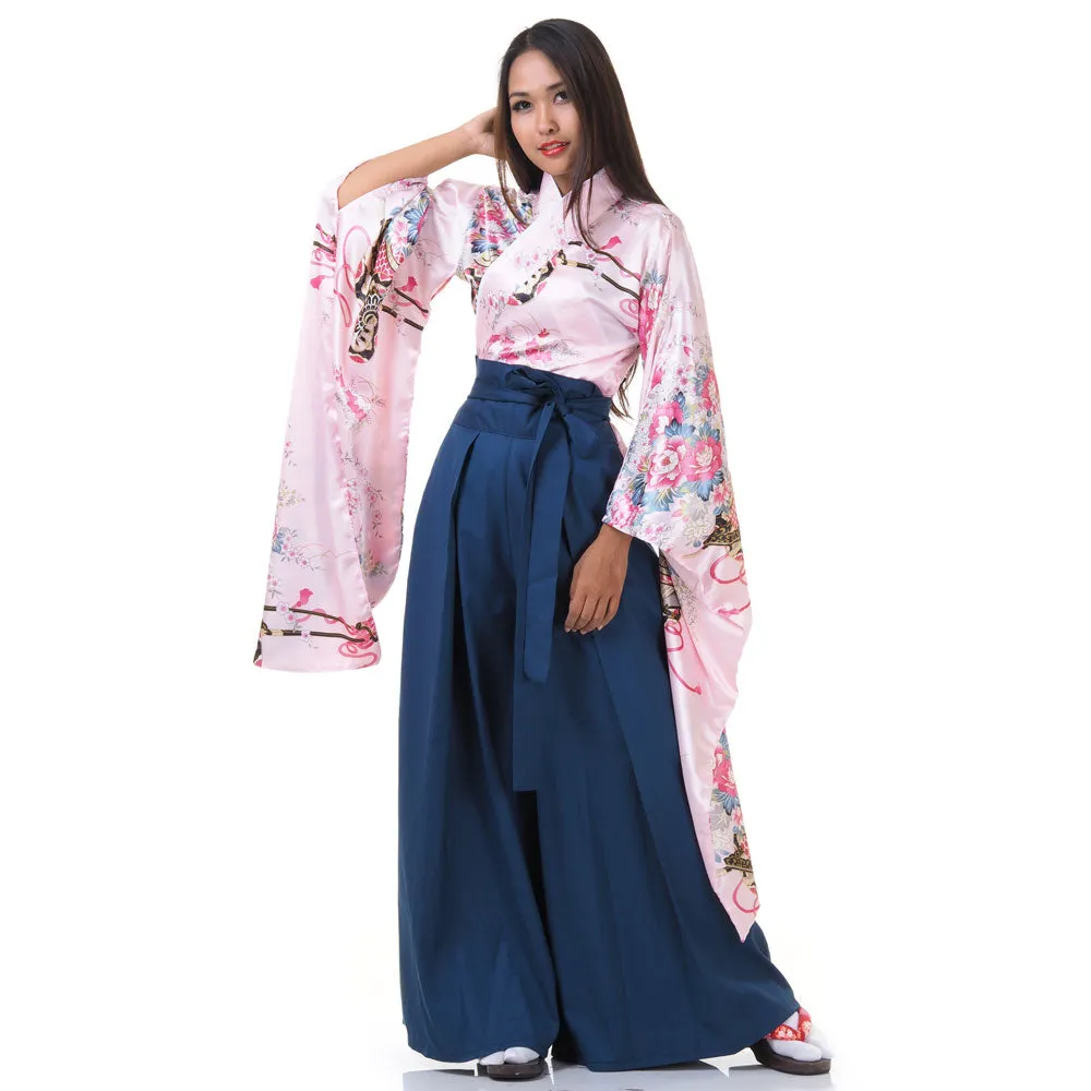 Yumi Japanese Geisha Kimono Hakama Set for Women